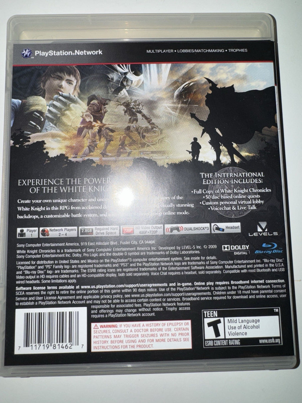 White Knight Chronicles International Edition (Sony PlayStation 3, 2010) CIB PS3