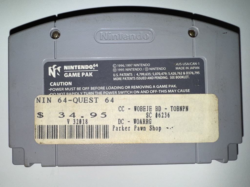 Quest 64 (Nintendo 64, 1998) N64 CART ONLY