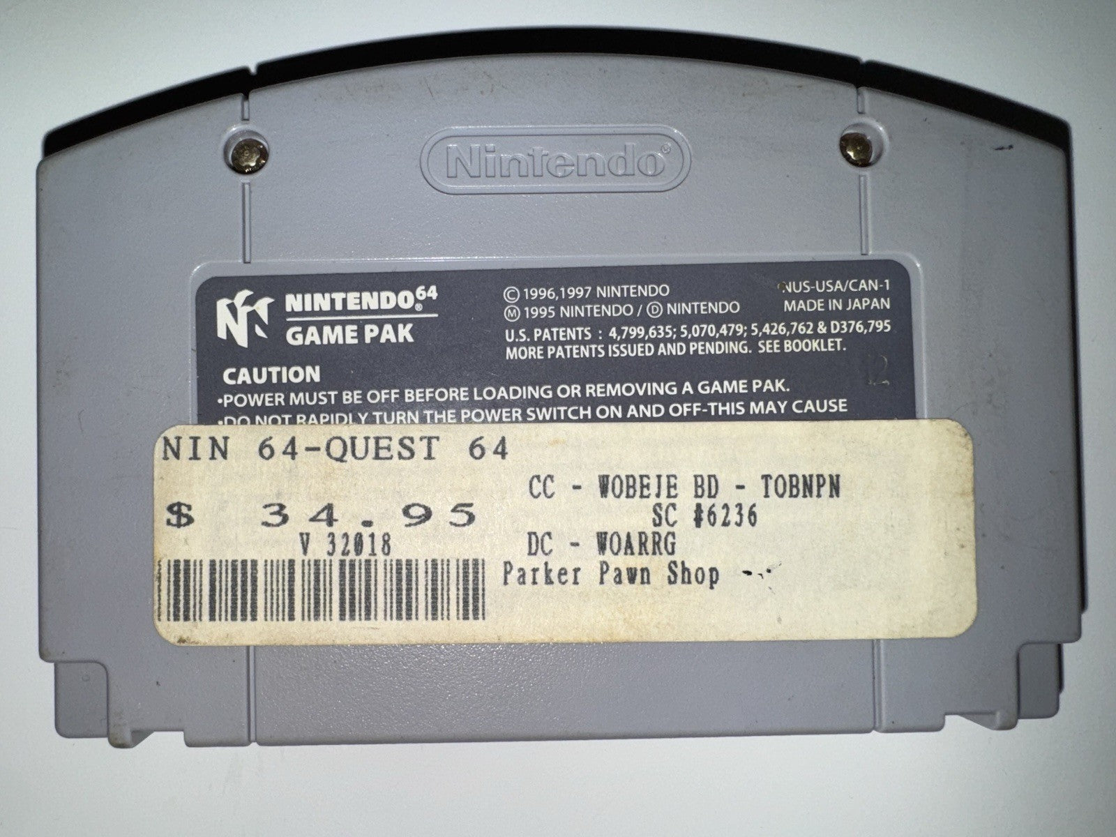 Quest 64 (Nintendo 64, 1998) N64 CART ONLY