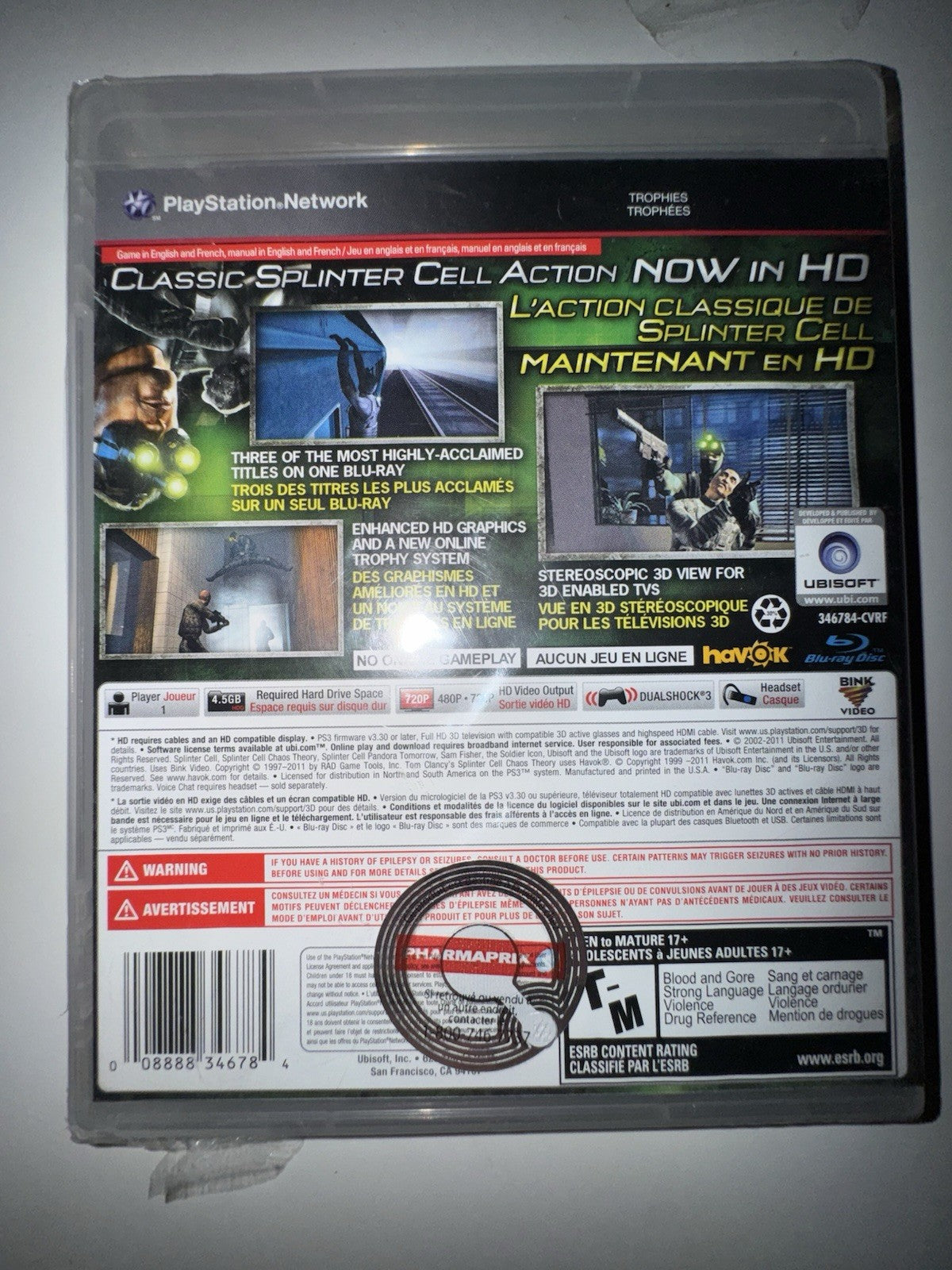 Tom Clancy's Splinter Cell: Trilogy (Sony PlayStation 3, 2011) LIKE NEW PS3