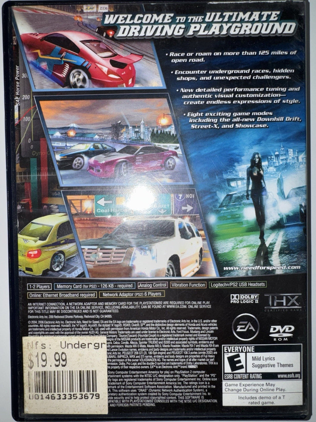 Need for Speed: Underground 2 (Sony PlayStation 2, 2004) PS2