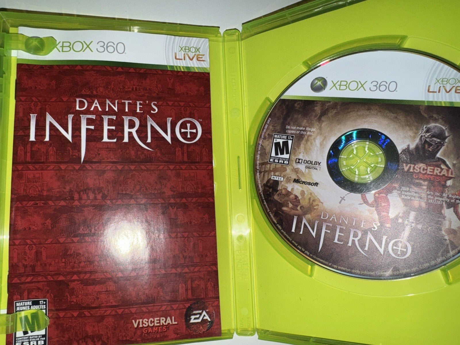 Dante's Inferno (Microsoft Xbox 360, 2010) CIB COMPLETE + MANUAL XB360