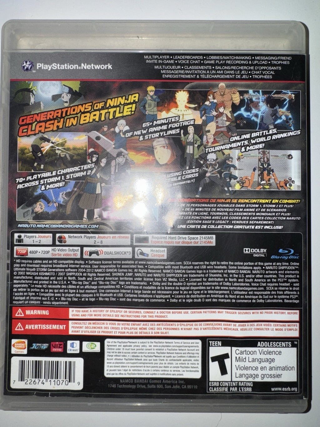 Naruto Shippuden: Ultimate Ninja Storm Generations (Sony PlayStation 3 PS3) CIB