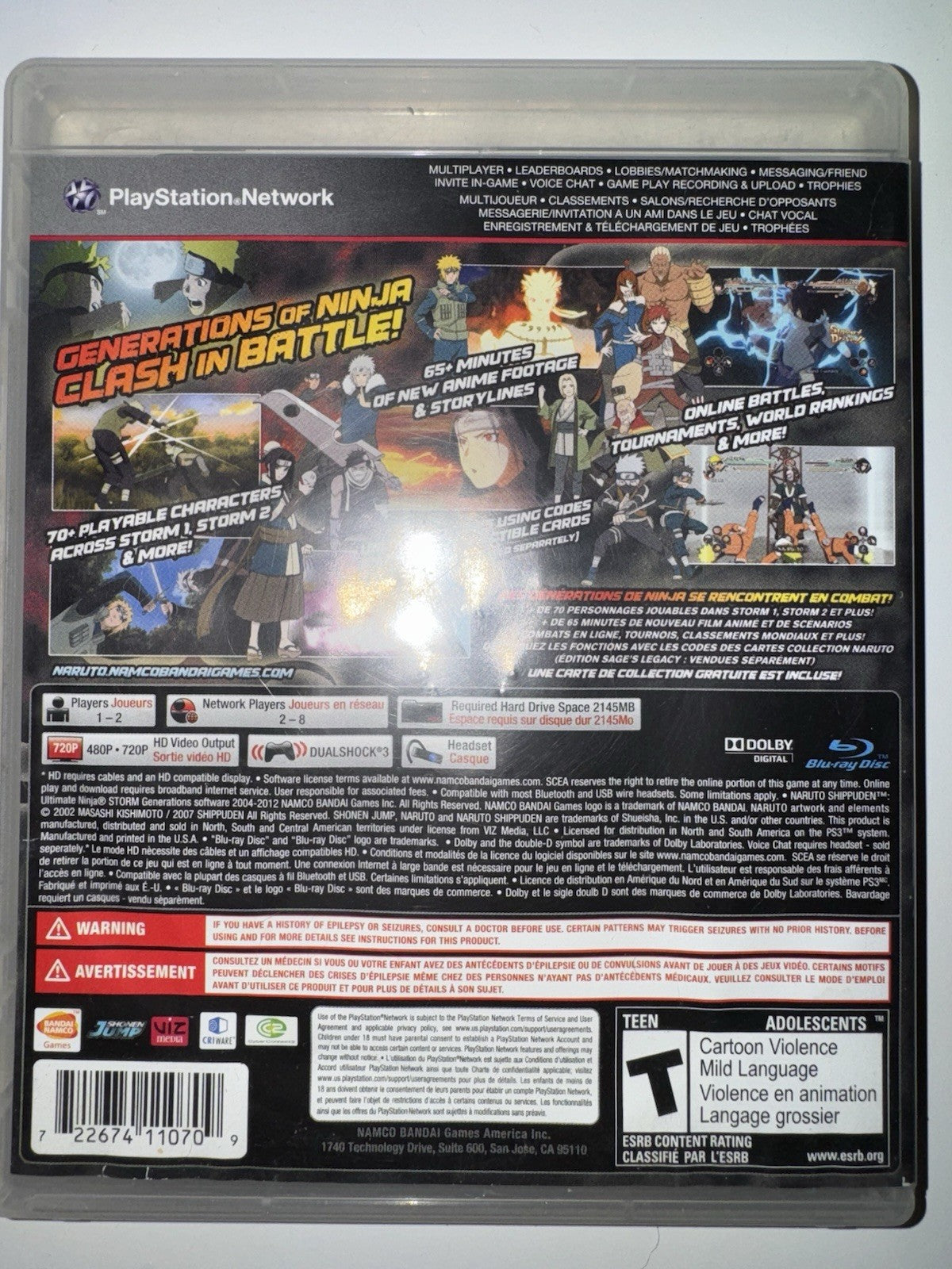 Naruto Shippuden: Ultimate Ninja Storm Generations (Sony PlayStation 3 PS3) CIB