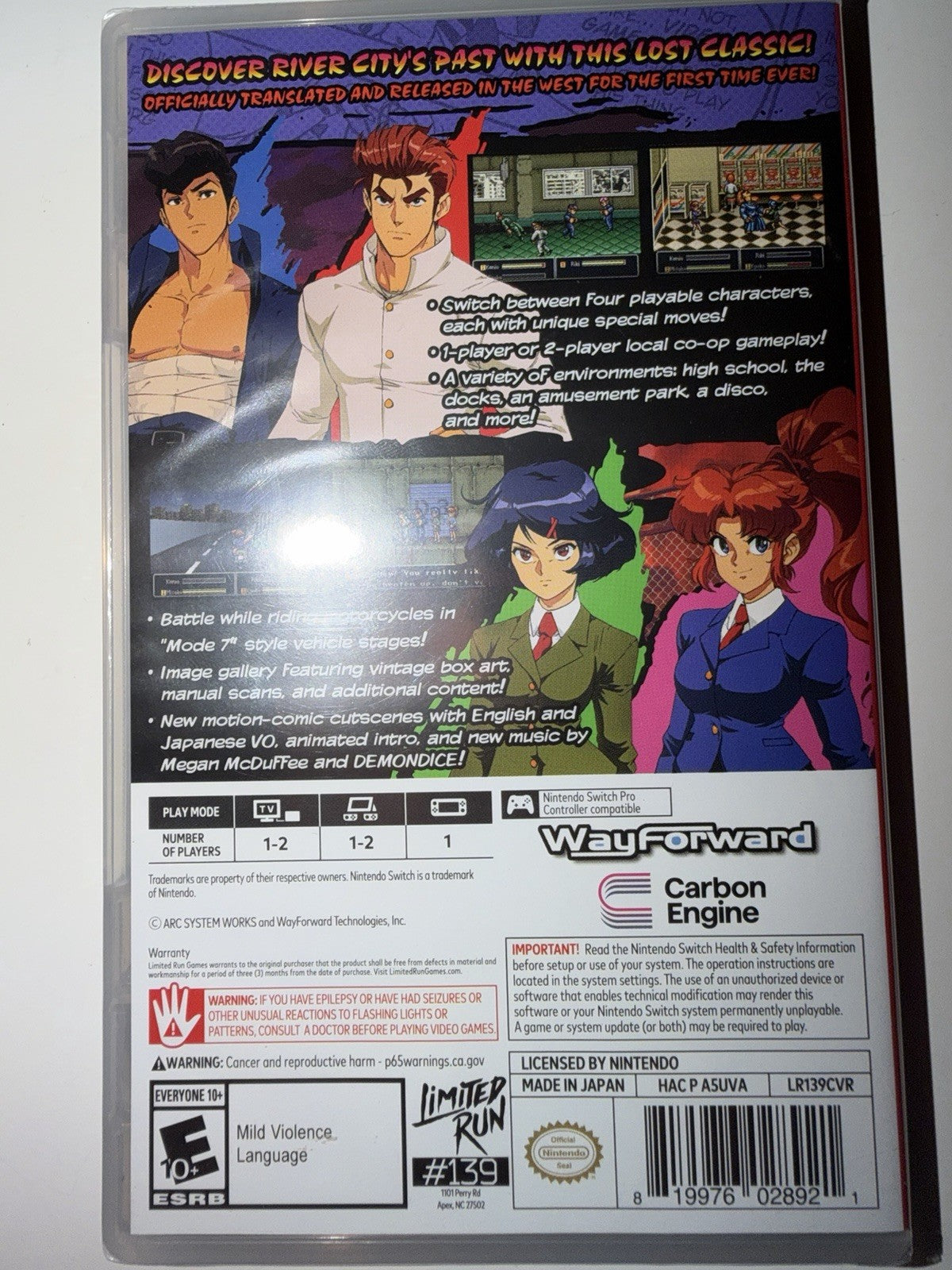 River City Girls Zero (Nintendo Switch) Limited Run Games BRAND NEW SEALED NSW