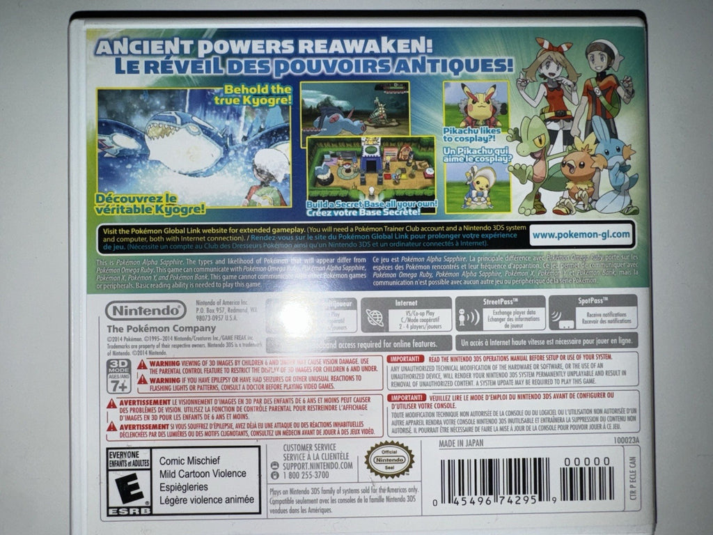 Pokemon: Alpha Sapphire (Nintendo 3DS, 2014) 3DS