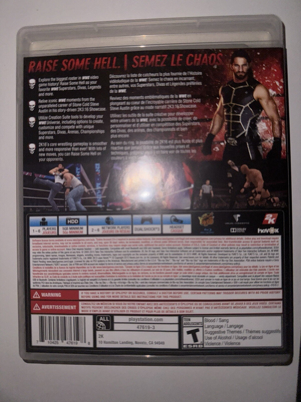 WWE 2K16 (Sony PlayStation 3, 2015) COMPLETE CIB + MANUAL PS3