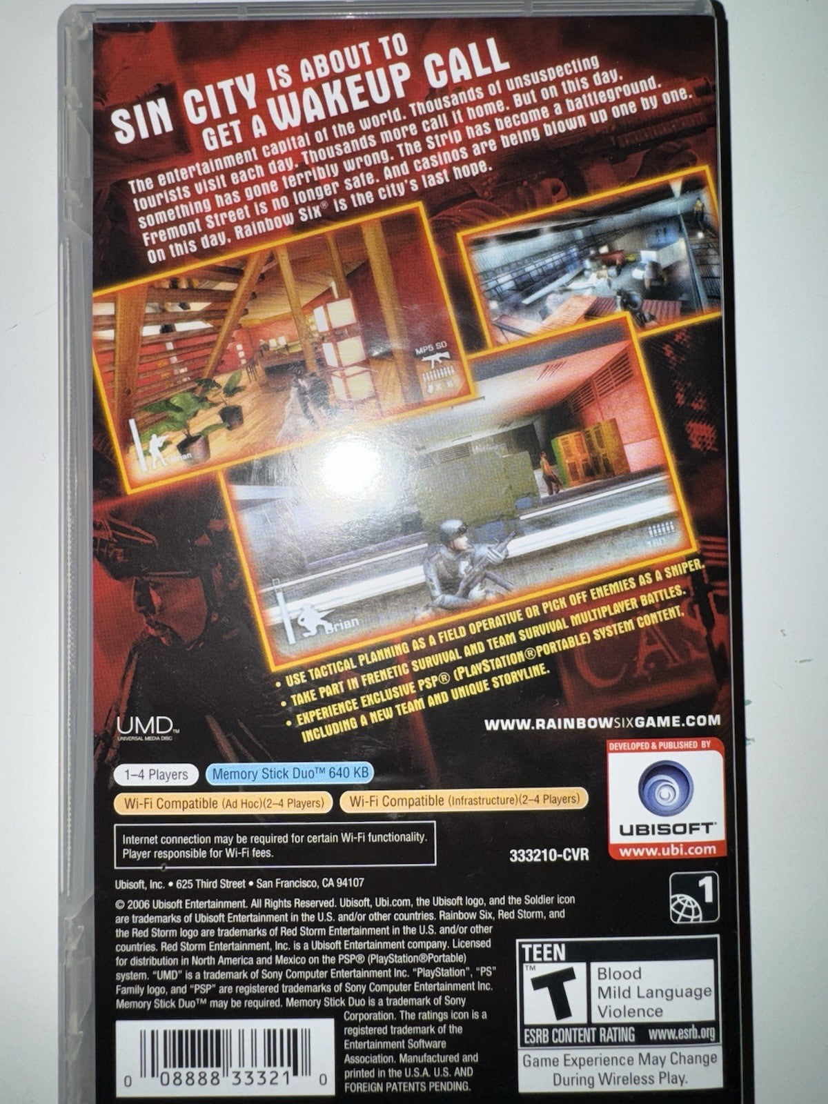 Tom Clancy's Rainbow Six: Vegas (Sony PSP, 2007) CIB Complete