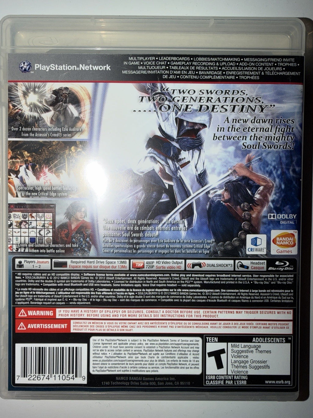 Soul Calibur V 5 (Sony PlayStation 3) CIB COMPLETE PS3