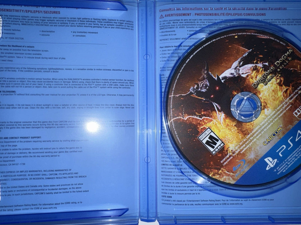 Dragon's Dogma Dark Arisen (Sony PlayStation 4, 2018) PS4