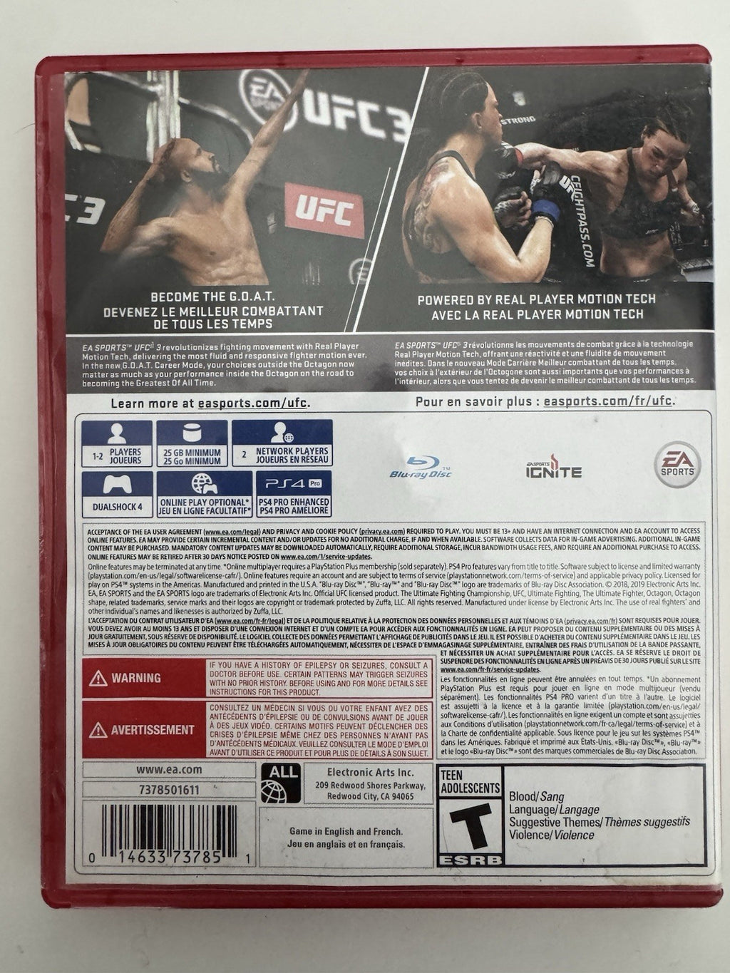 UFC 3 (Sony PlayStation 4, 2019) PS4