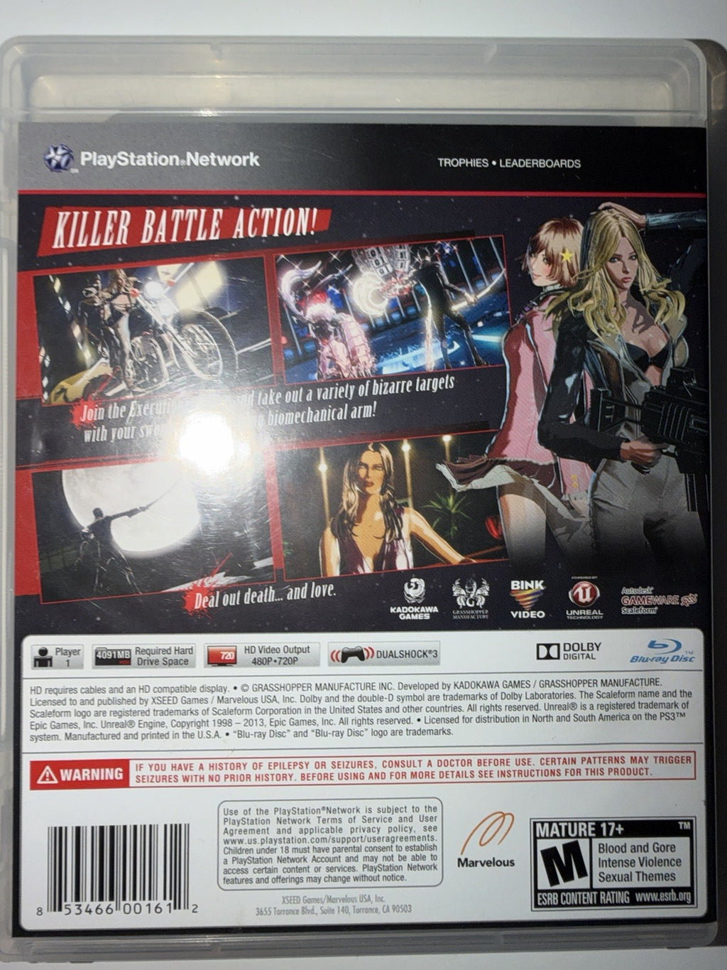 Killer Is Dead  (Sony PlayStation 3, 2013) CIB COMPLETE PS3