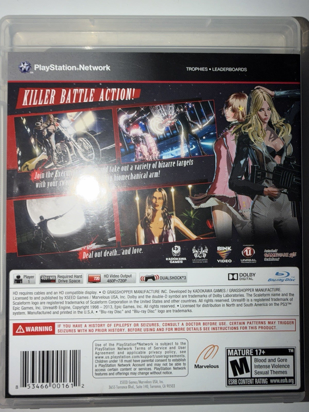Killer Is Dead  (Sony PlayStation 3, 2013) CIB COMPLETE PS3