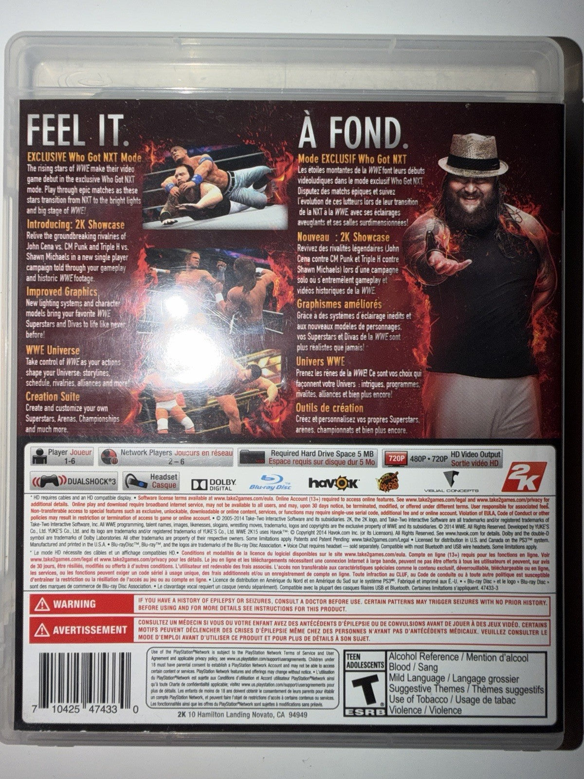 WWE 2K15 (Sony PlayStation 3, 2015) CIB COMPLETE PS3