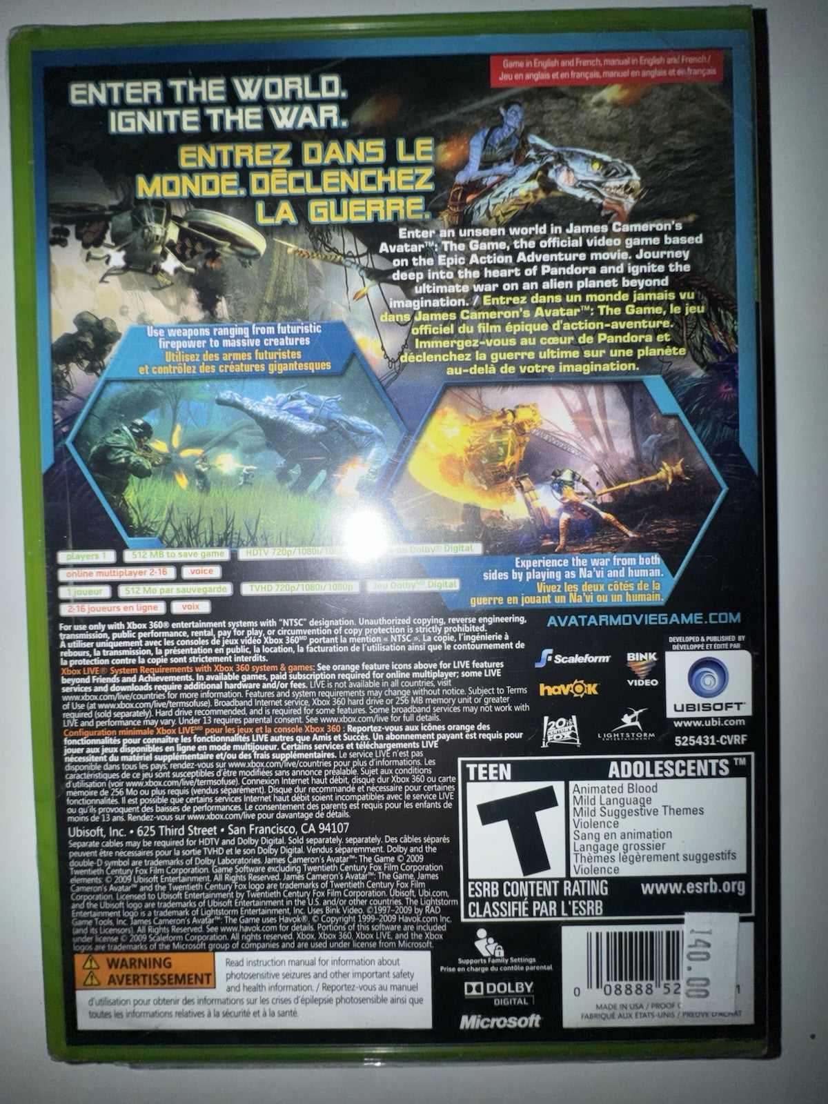 Avatar: The Game( Microsoft Xbox 360, 2009 )  BRAND NEW SEALED XB360