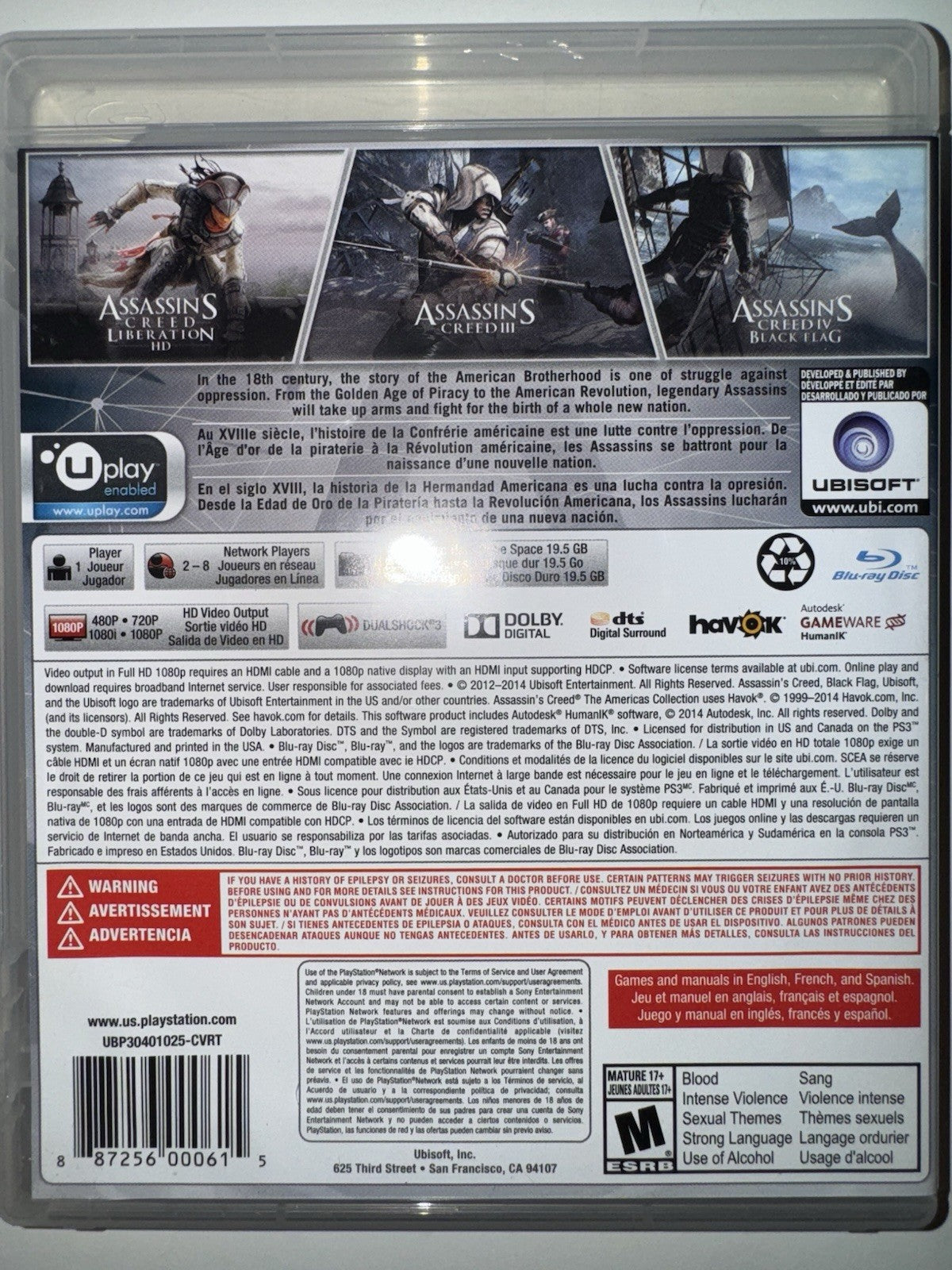 Assassin's Creed: The Americas Collection (Sony PlayStation 3, 2014) CIB PS3
