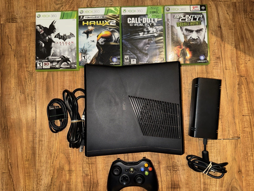 Microsoft Xbox 360 250GB Matte Black Console W/ Games,Controller And Cables