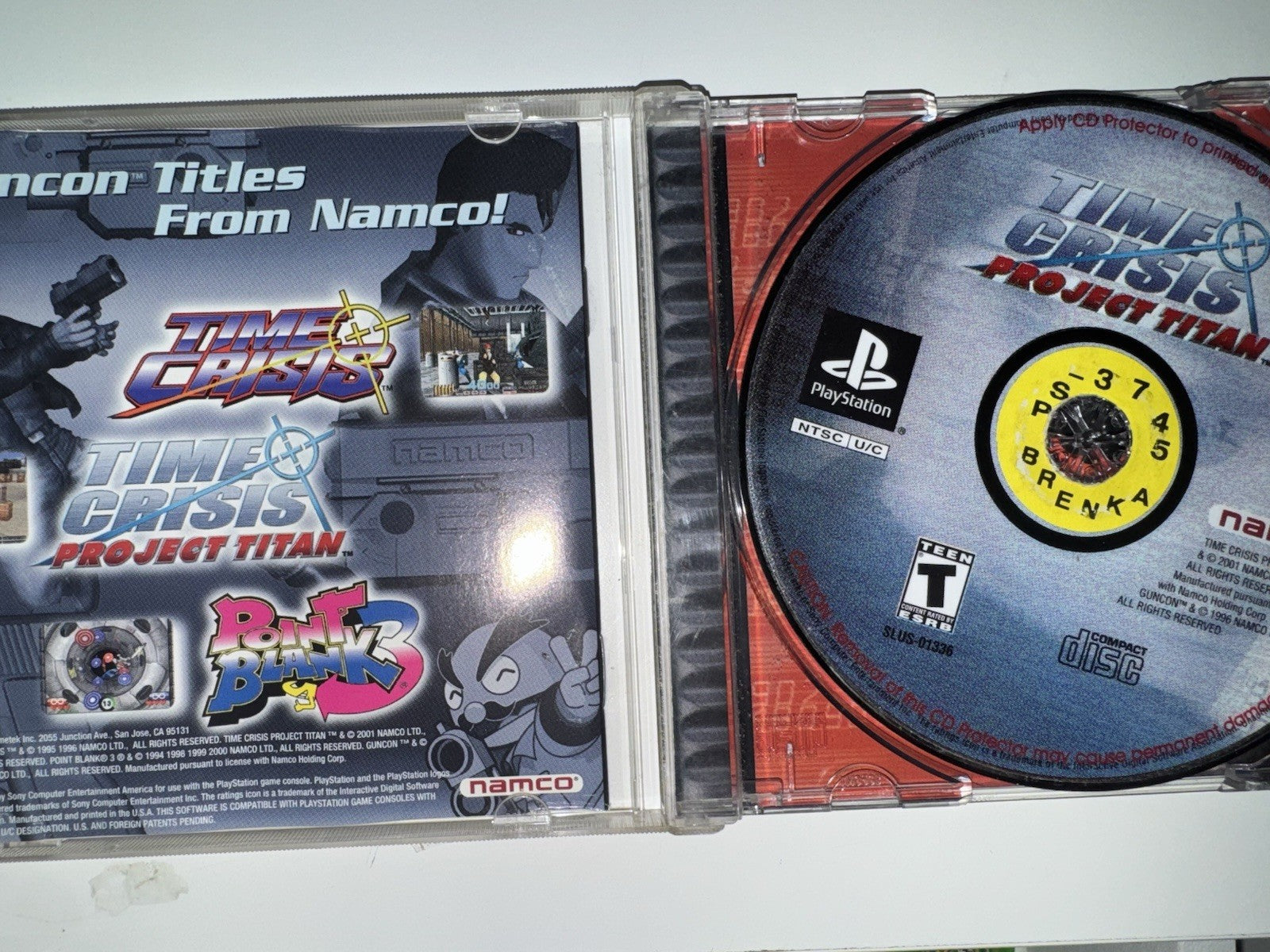 Time Crisis : Project Titan (Sony PlayStation 1, 2001) CIB COMPLETE + MANUAL PS1