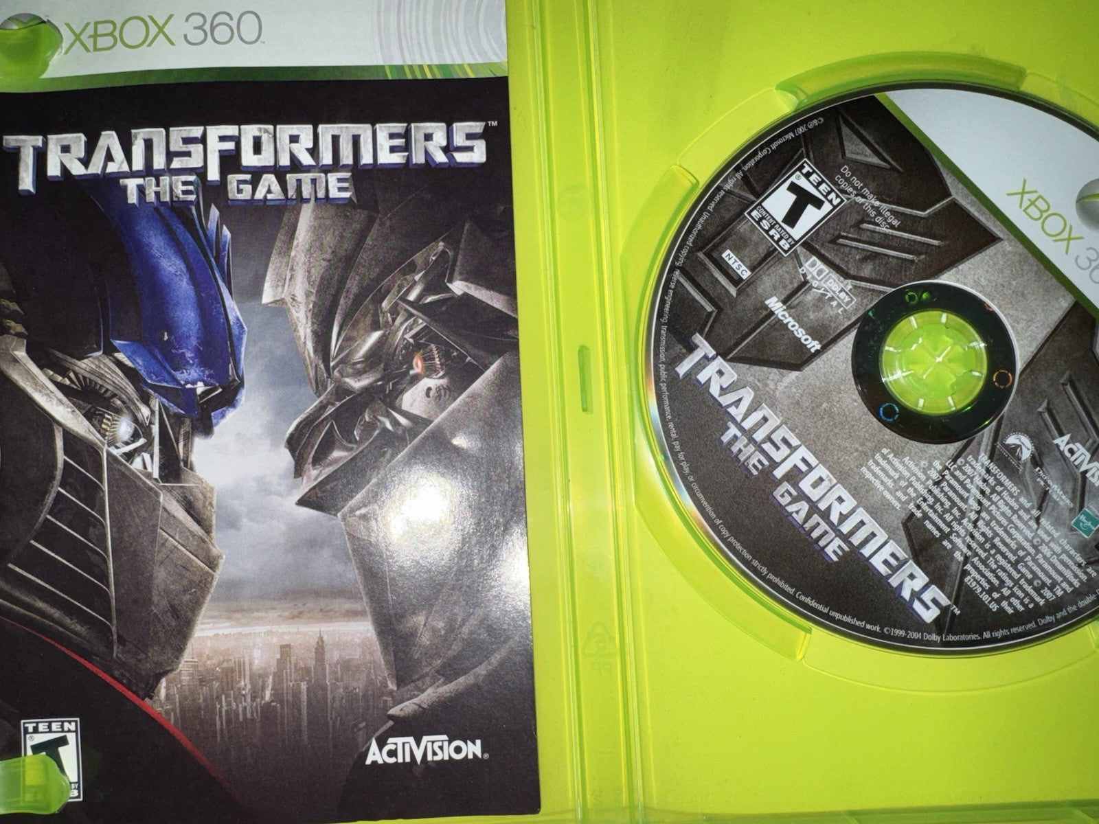 Transformers: The Game (Microsoft Xbox 360, 2007) CIB COMPLETE XB360