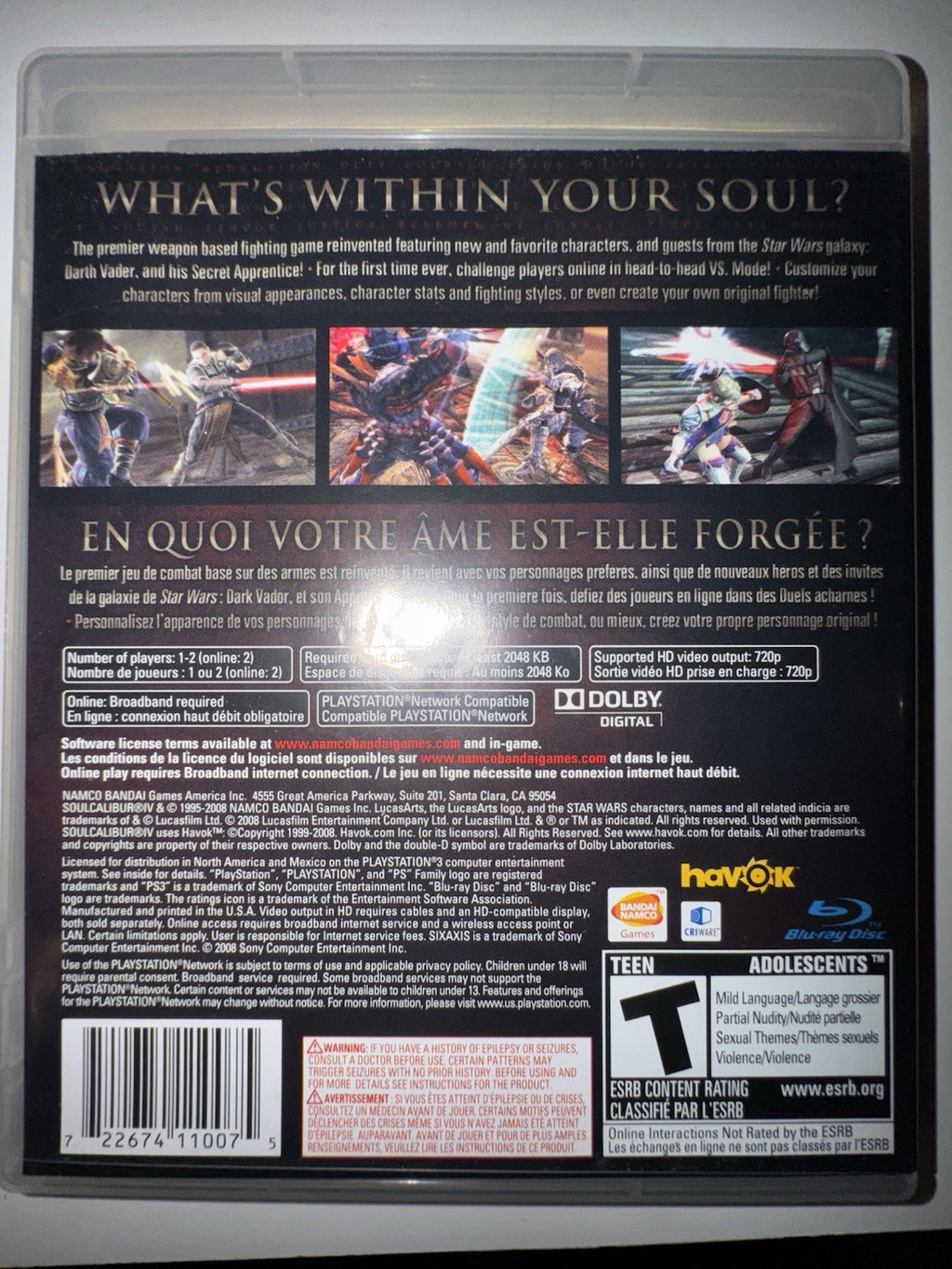 Soul Calibur IV (Sony PlayStation 3 PS3) CIB Complete + Manual