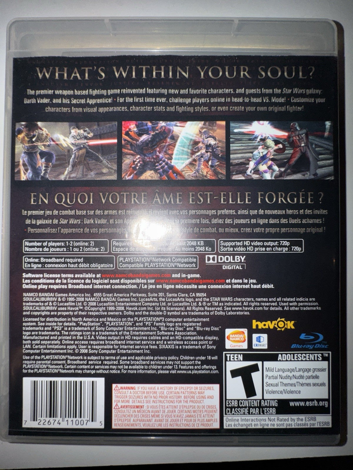 Soul Calibur IV (Sony PlayStation 3 PS3) CIB Complete + Manual