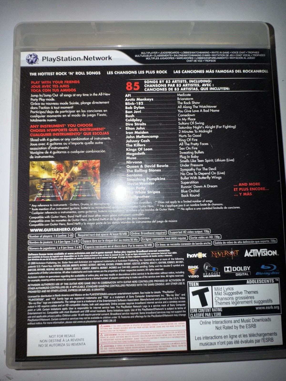 Guitar Hero 5 (Sony PlayStation 3, 2009) CIB COMPLETE PS3