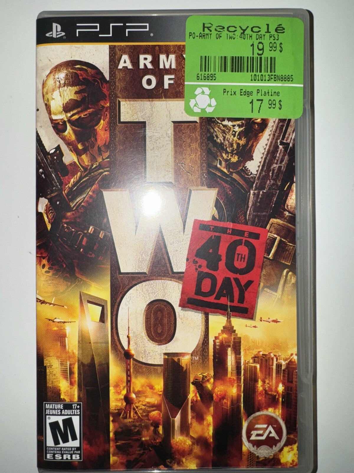 Army of Two: The 40th Day (Sony PSP, 2010) CIB COMPLETE + MANUAL PSP