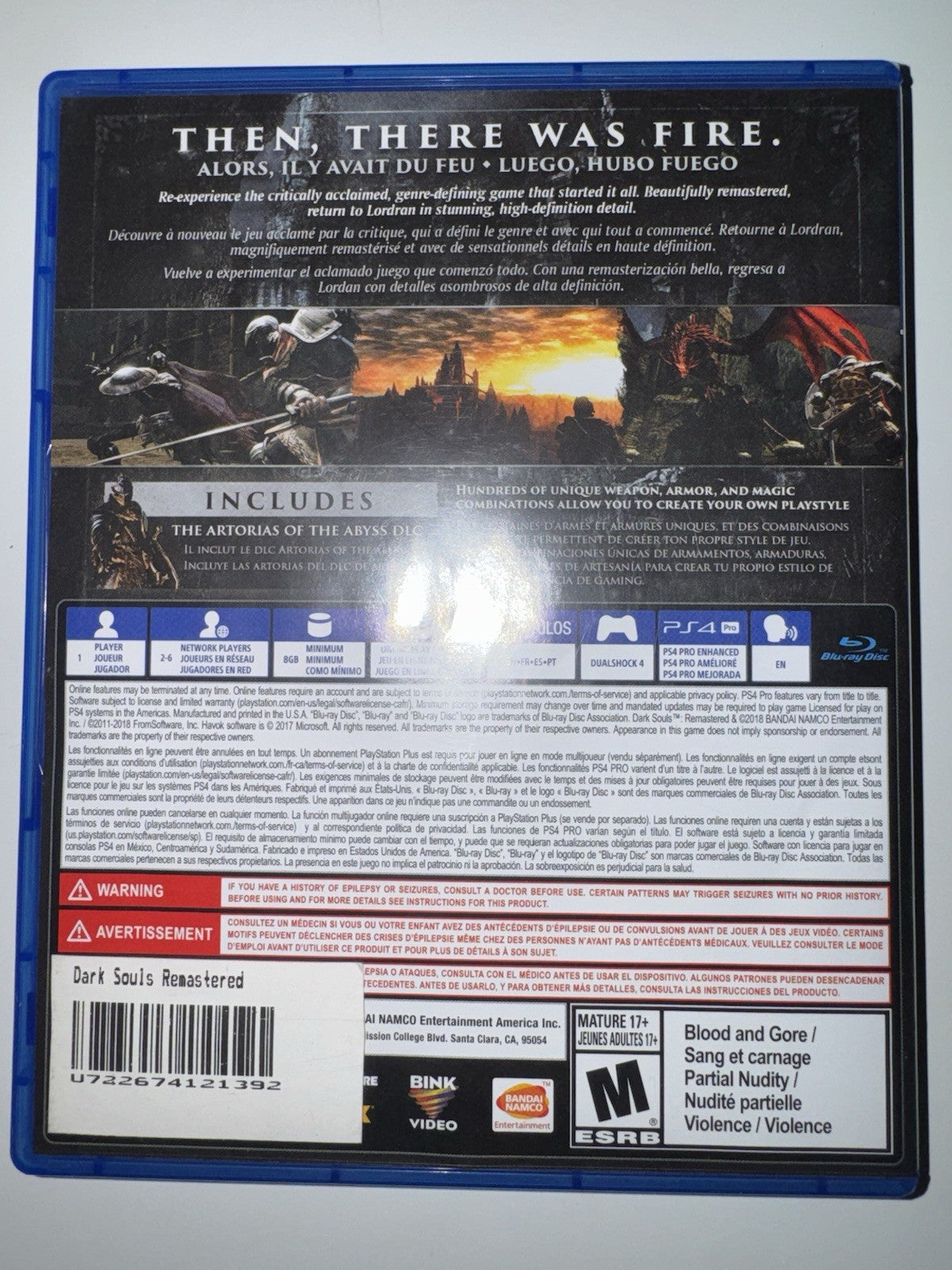 Dark Souls Remastered (Sony PlayStation 4, 2018) PS4