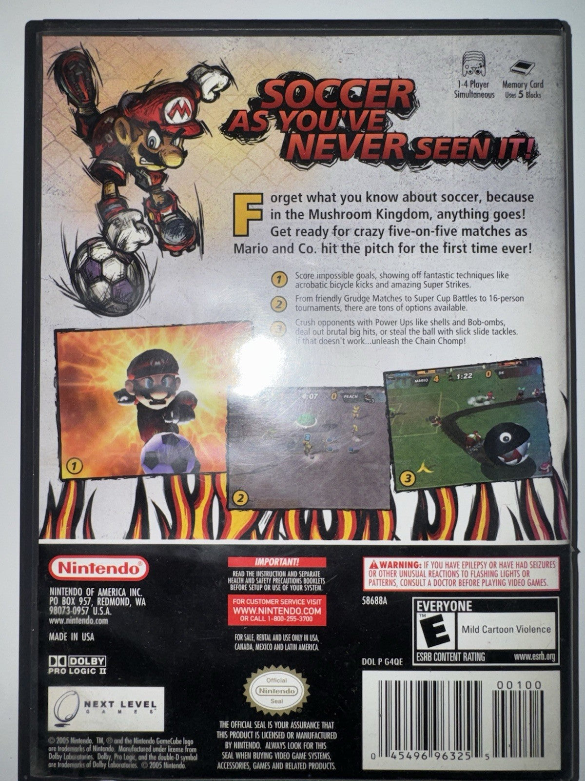 Super Mario Strikers (Nintendo GameCube, 2005) CIB COMPLETE GC