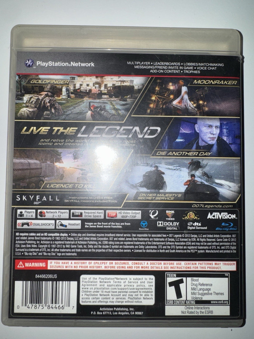007 Legends (Sony PlayStation 3) CIB COMPLETE PS3