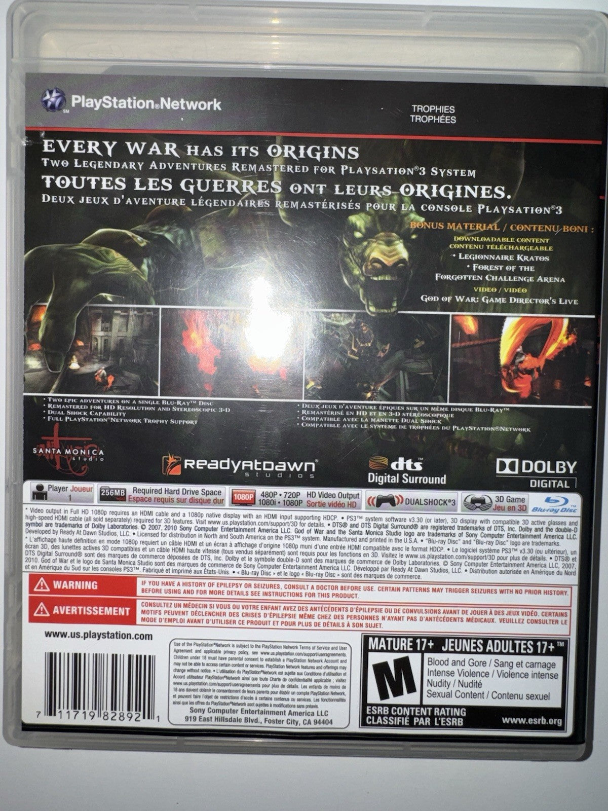 God of War Origins Collection (Sony PlayStation 3, 2011) CIB COMPLETE PS3