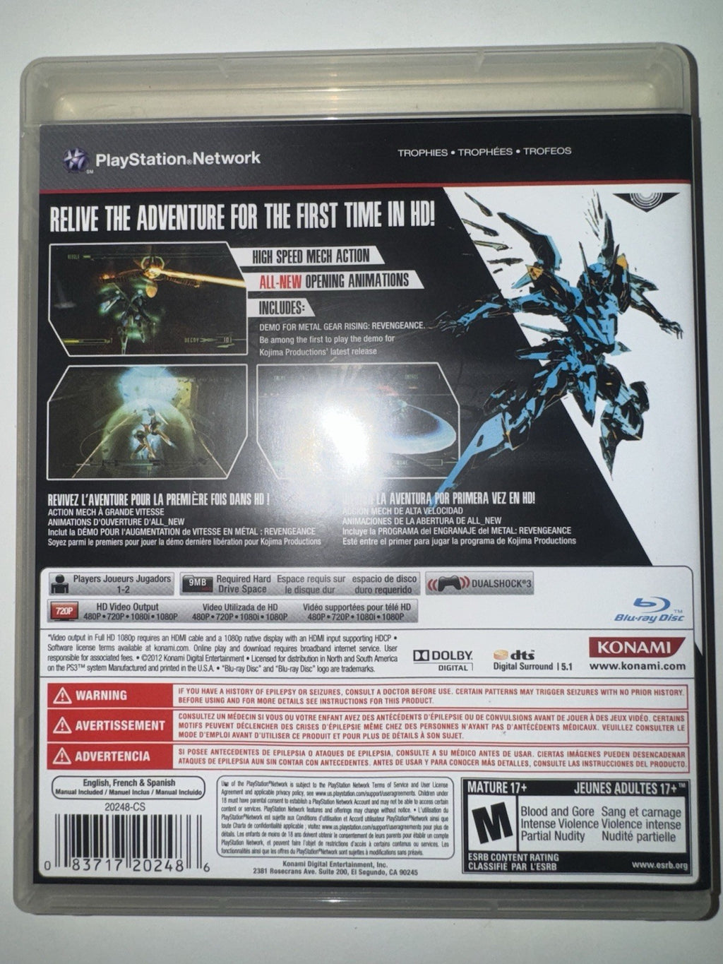 Zone of the Enders HD Collection (Sony PlayStation 3, 2012) CIB COMPLETE PS3