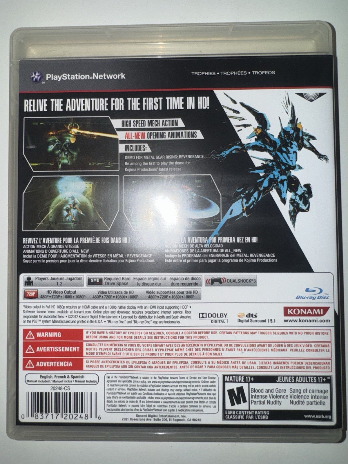 Zone of the Enders HD Collection (Sony PlayStation 3, 2012) CIB COMPLETE PS3