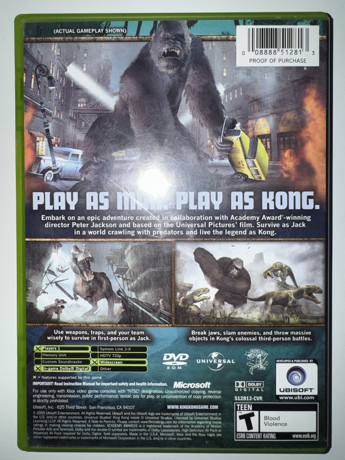 Peter Jackson's King Kong (Microsoft Xbox, 2005) CIB COMPLETE OG XBOX