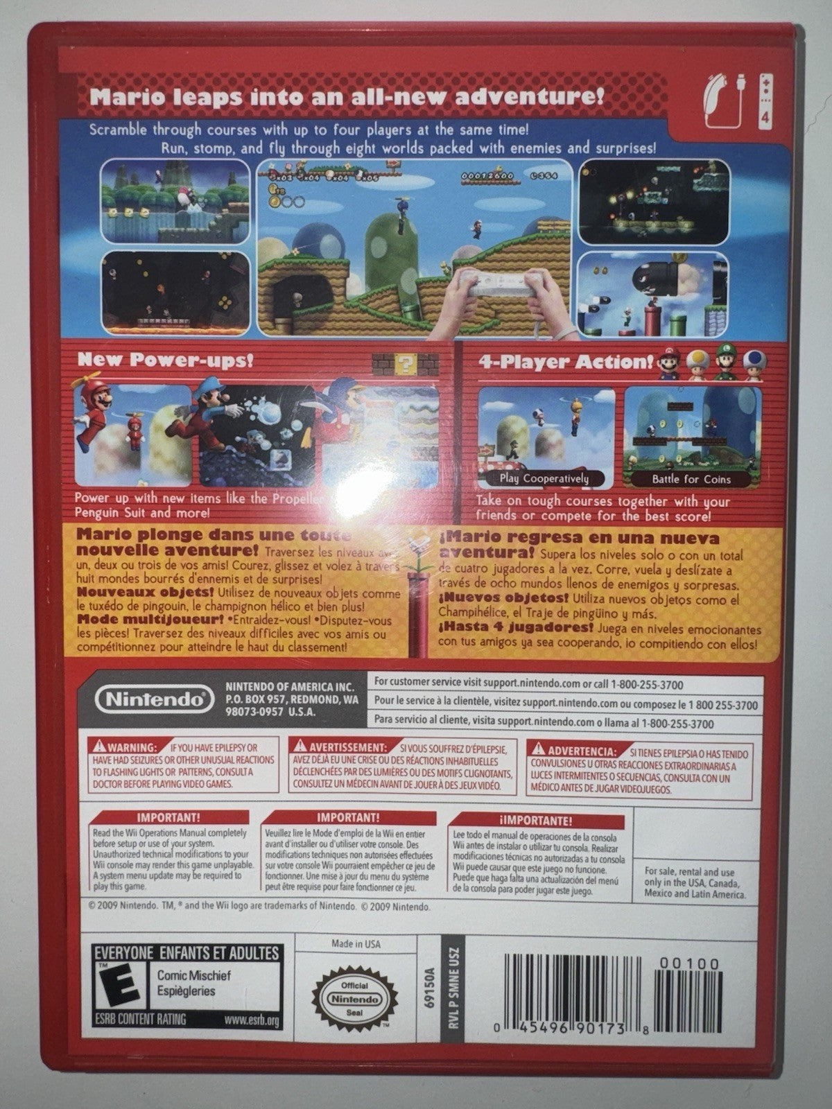 New Super Mario Bros. Wii (Nintendo Wii, 2009) CIB COMPLETE WII