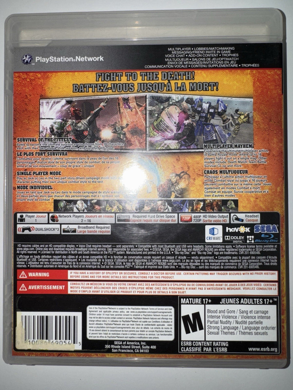 Anarchy Reigns (Sony PlayStation 3, 2013) PS3