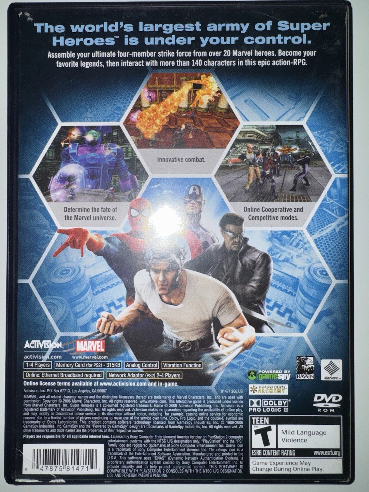 Marvel: Ultimate Alliance (Sony PlayStation 2, 2006) CIB COMPLETE PS2