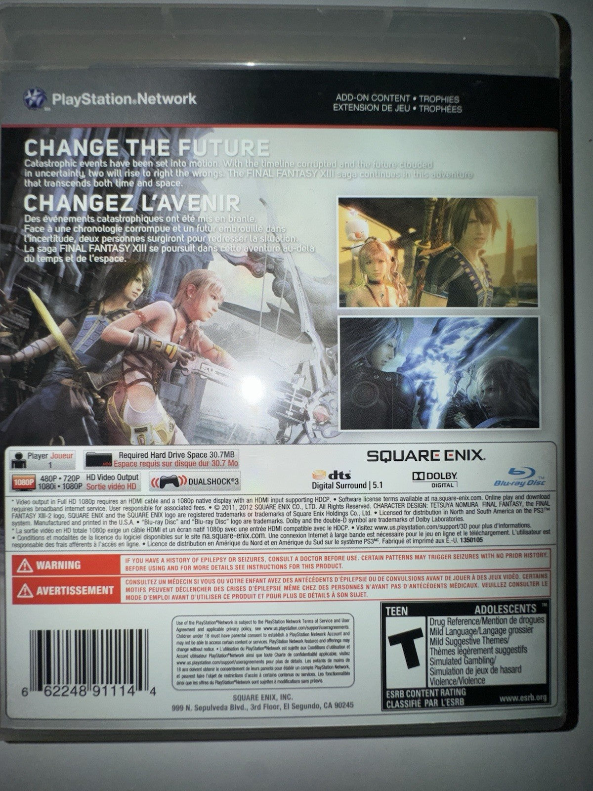 Final Fantasy XIII-2 (Sony PlayStation 3, 2012) CIB COMPLETE + MANUAL PS3