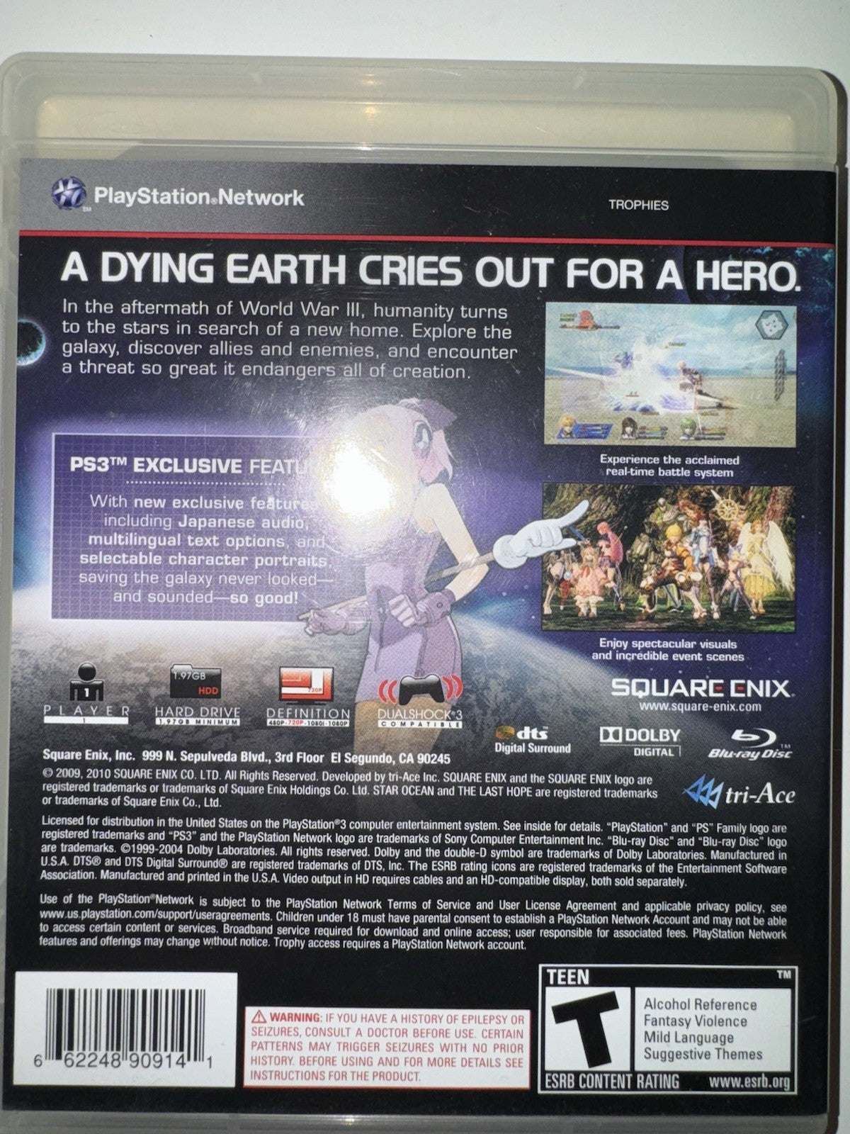 Star Ocean: The Last Hope International (Sony PlayStation 3, 2010) CIB PS3