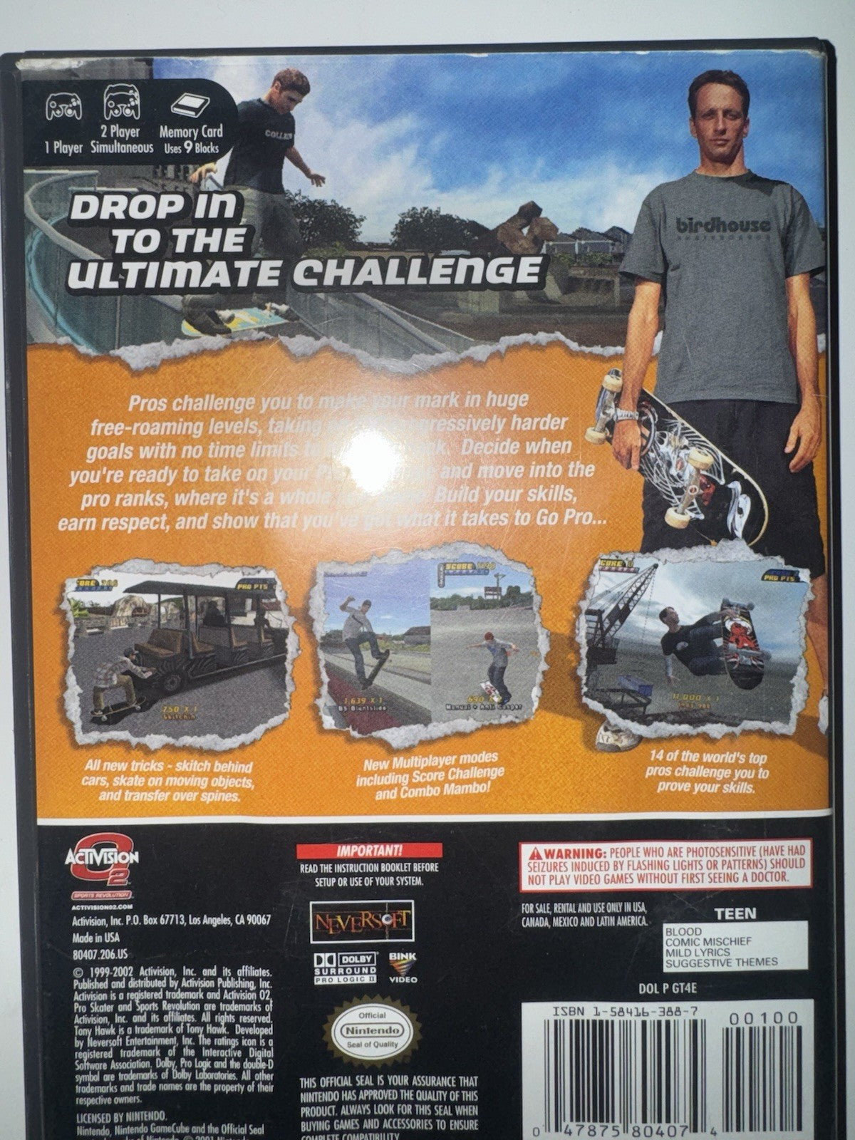 Tony Hawk's Pro Skater 4 (Nintendo GameCube, 2002) CIB COMPLETE + MANUAL GC