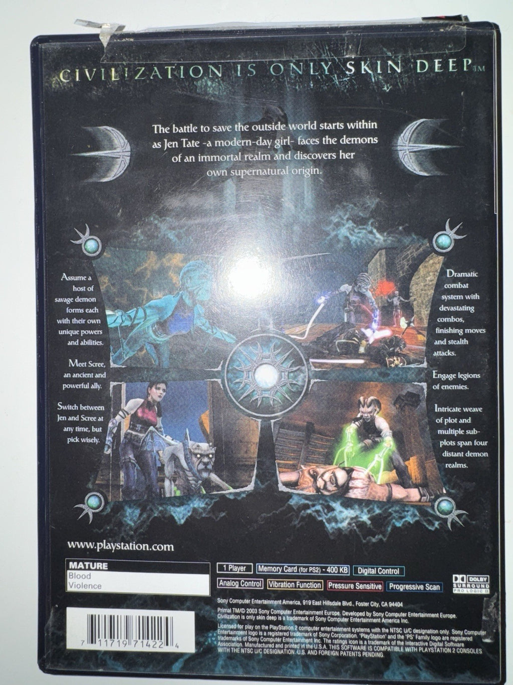 Primal (Sony PlayStation 2, 2003) CIB COMPLETE + MANUAL PS2