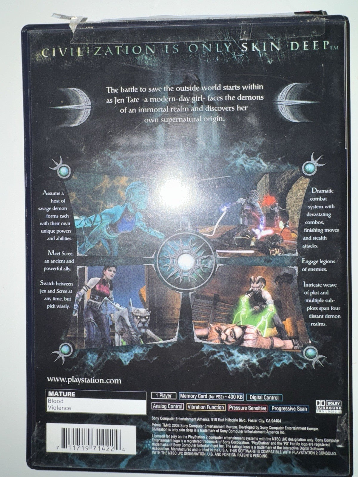Primal (Sony PlayStation 2, 2003) CIB COMPLETE + MANUAL PS2