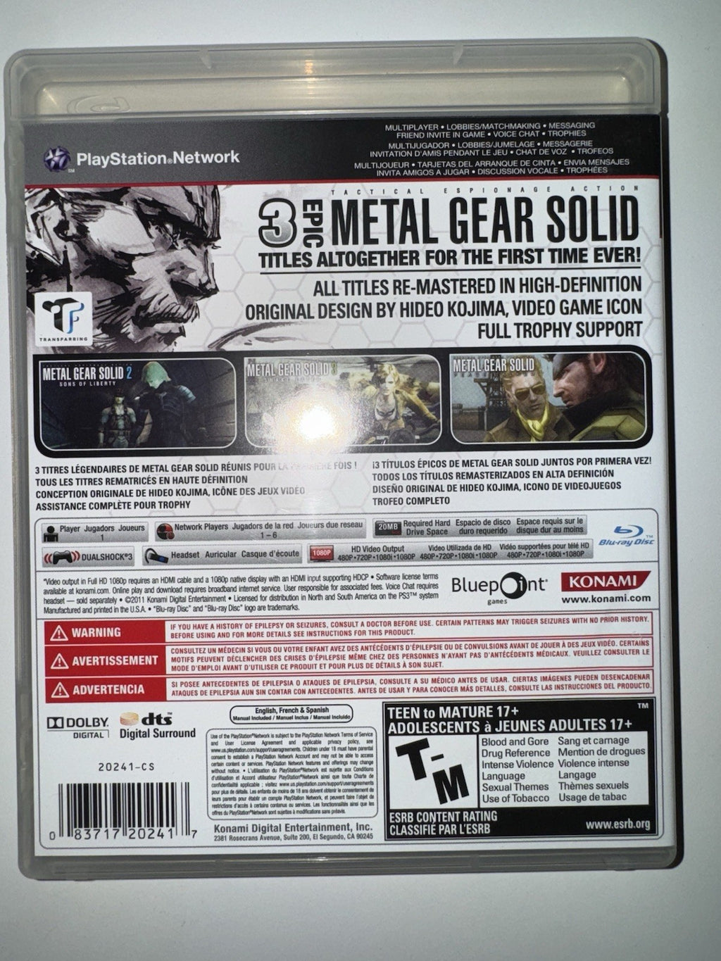 Metal Gear Solid HD Collection (Sony PlayStation 3, 2011) CIB COMPLETE PS3