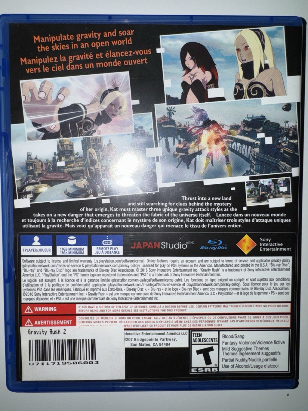 Gravity Rush 2 (Sony PlayStation 4, 2017) (Playstation 4 PS4)