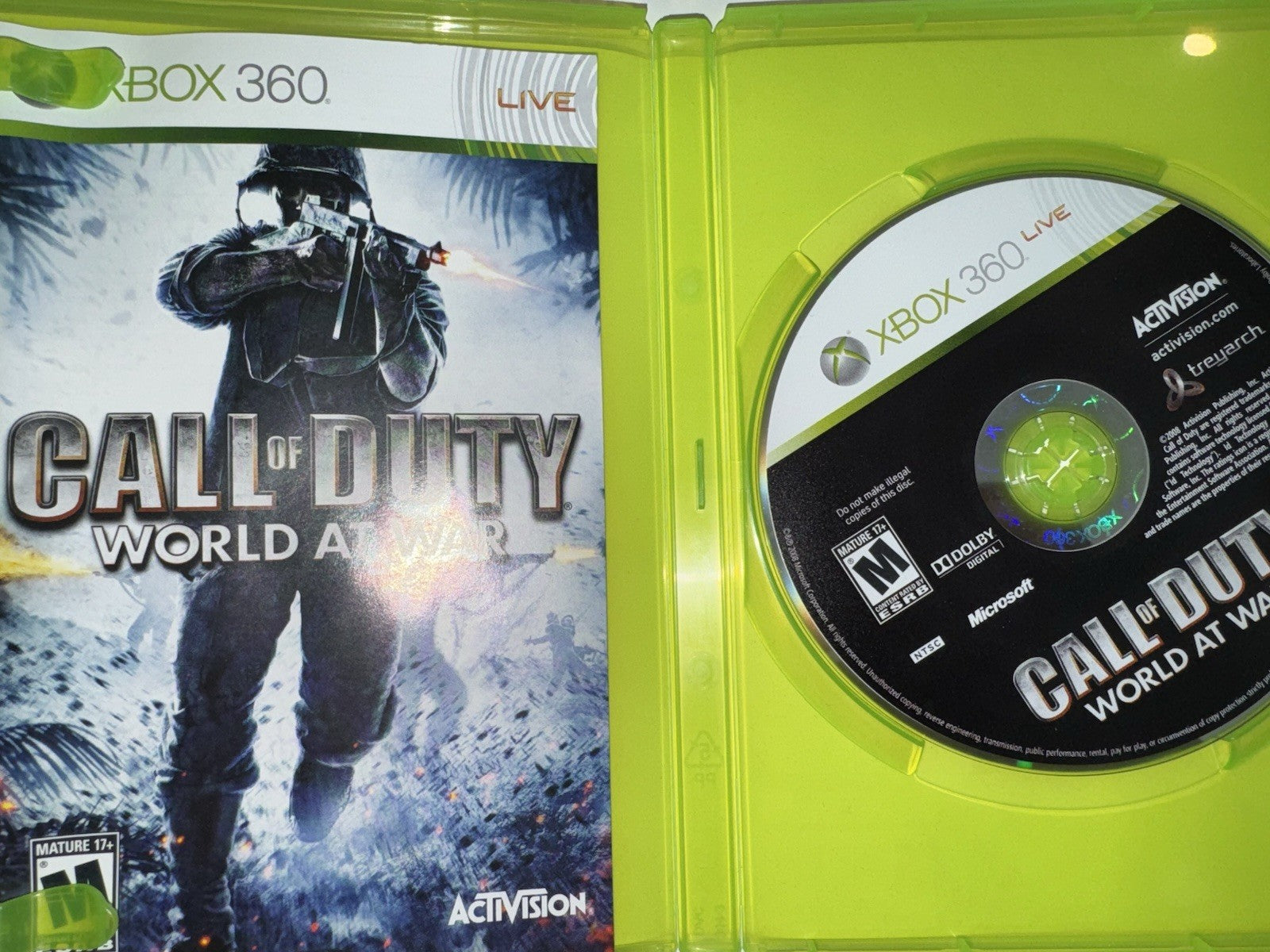 Call of Duty: World at War (Microsoft Xbox 360, 2008) CIB COMPLETE XBOX 360 COD
