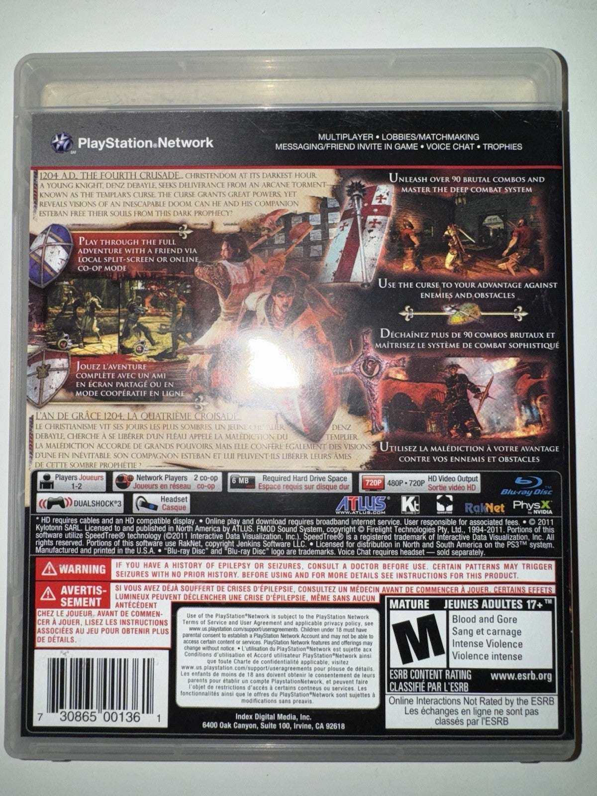 The Cursed Crusade (Sony PlayStation 3, 2011) PS3