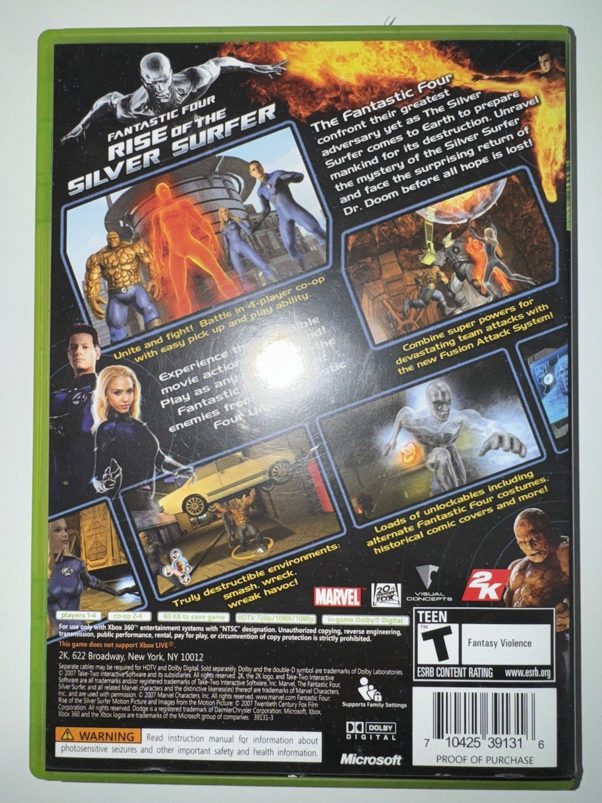 Fantastic Four Rise of the Silver Surfer (Microsoft XBOX 360) CIB COMPLETE XB360