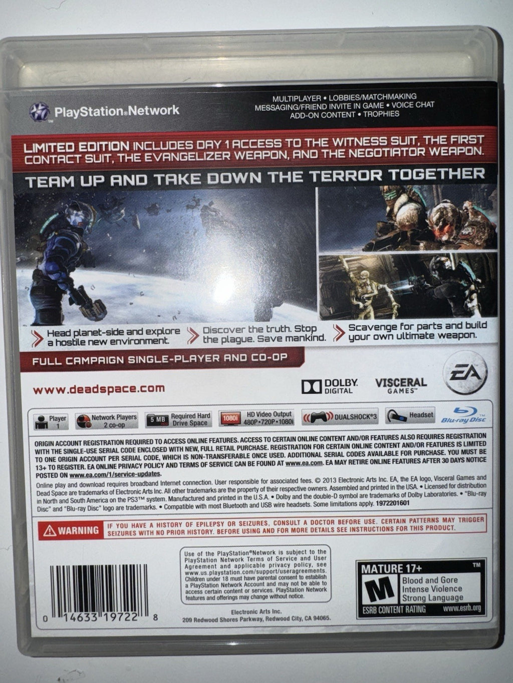 Dead Space 3 -- Limited Edition (Sony PlayStation 3, 2013) PS3