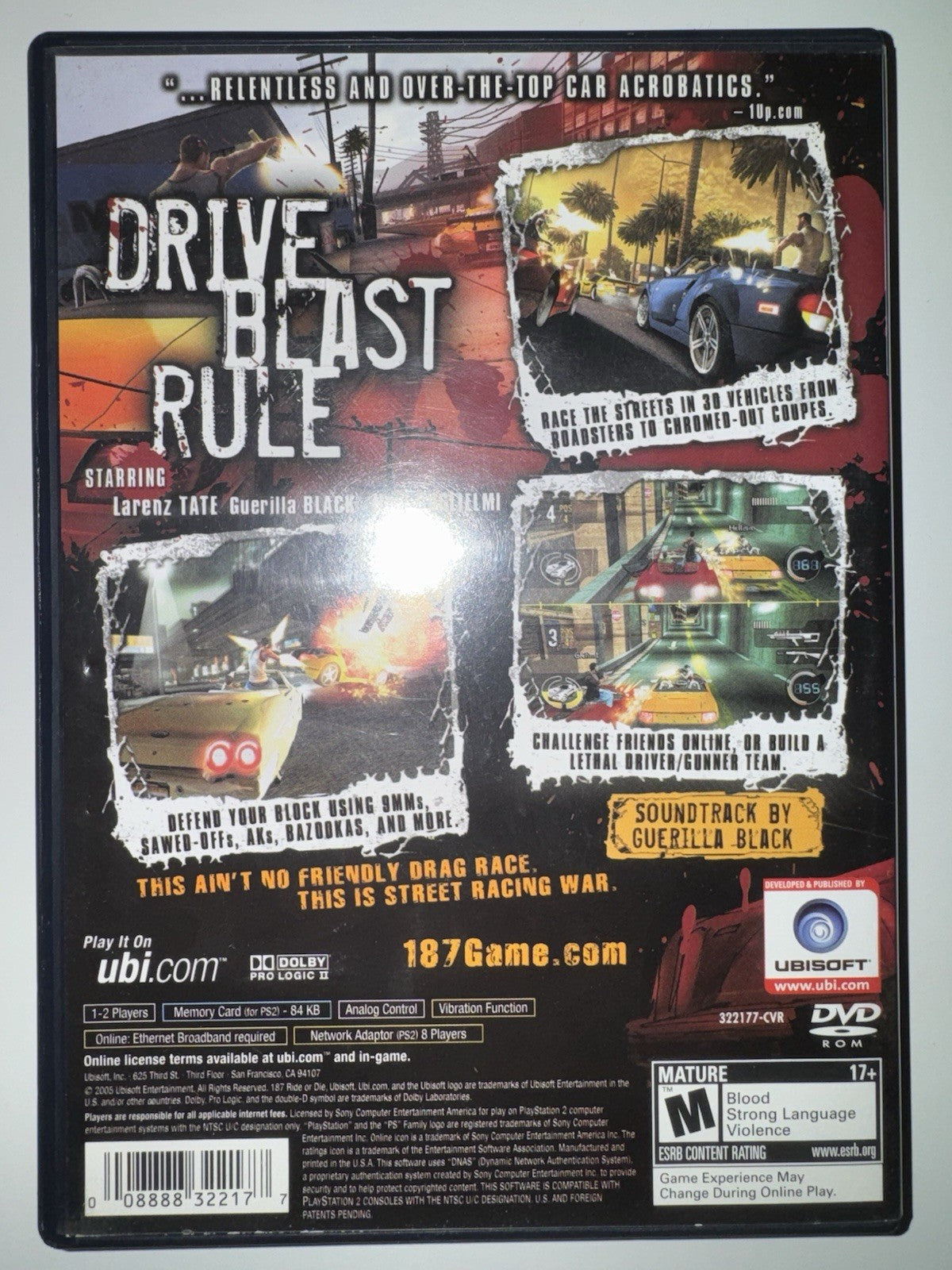 187 Ride or Die (Sony PlayStation 2, 2005) CIB COMPLETE PS2