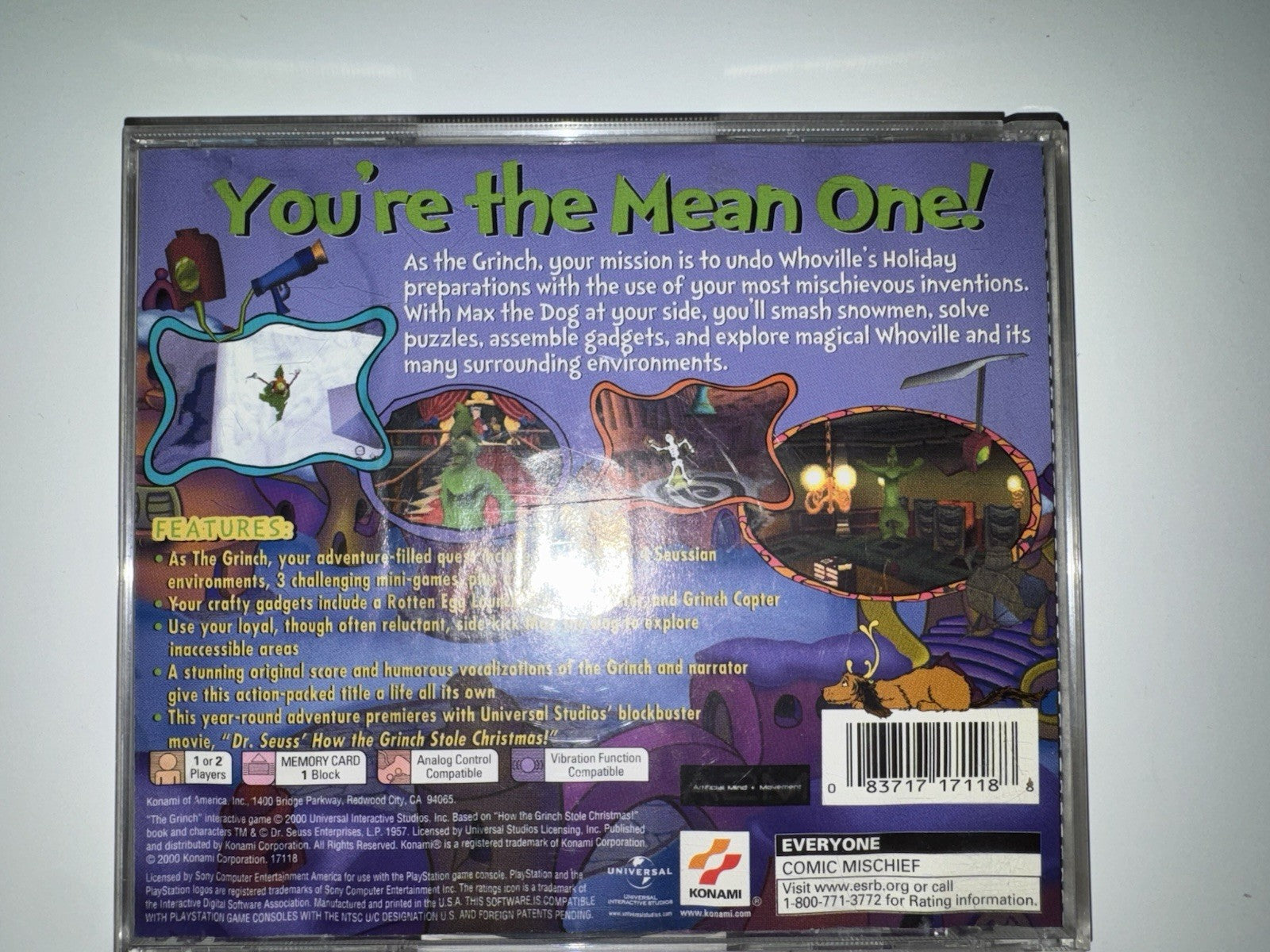 The Grinch (Sony Playstation 1 ,2000)  CIB COMPLETE PS1